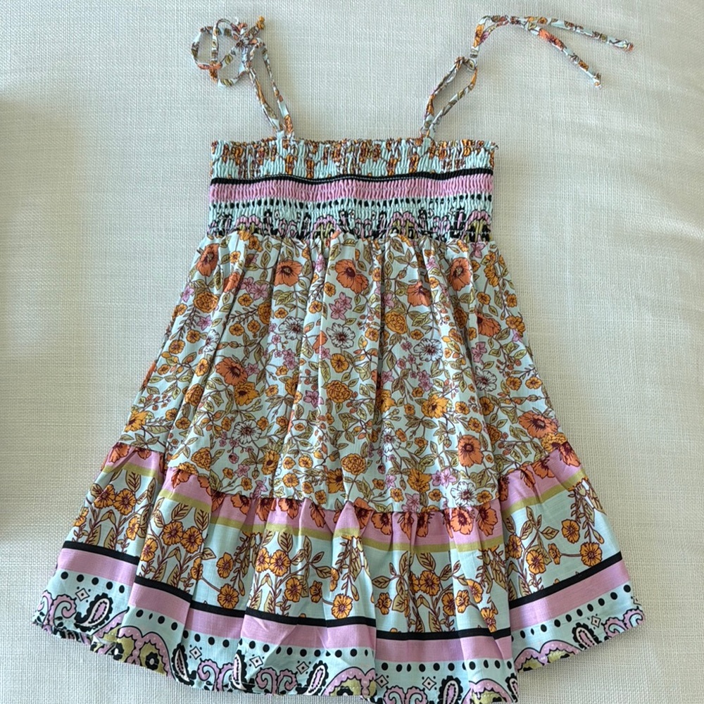 Floral Sundress with Pink and Orange Accents